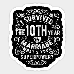 Funny Wedding Anniversary Gift 10 years Wedding Marriage Gift Sticker